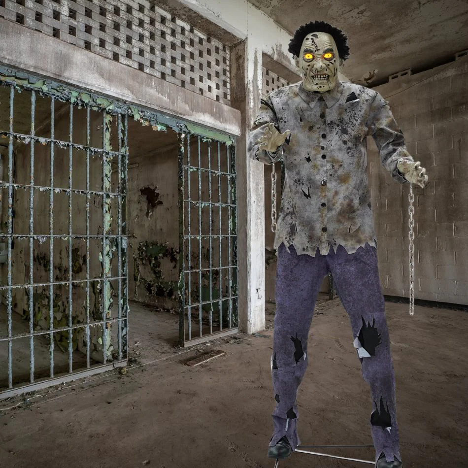 6-ft Lighted Animatronic Guard Zombie