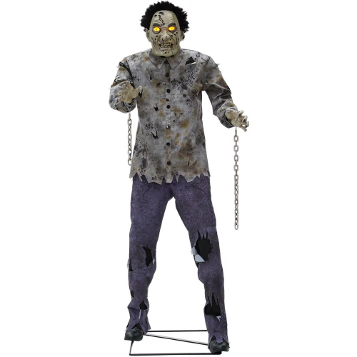 6-ft Lighted Animatronic Guard Zombie - Image 2