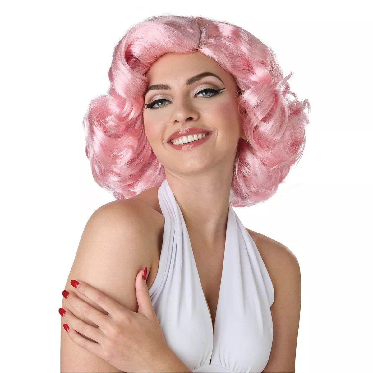Hollywood Glamour Adult Wig (Pink)