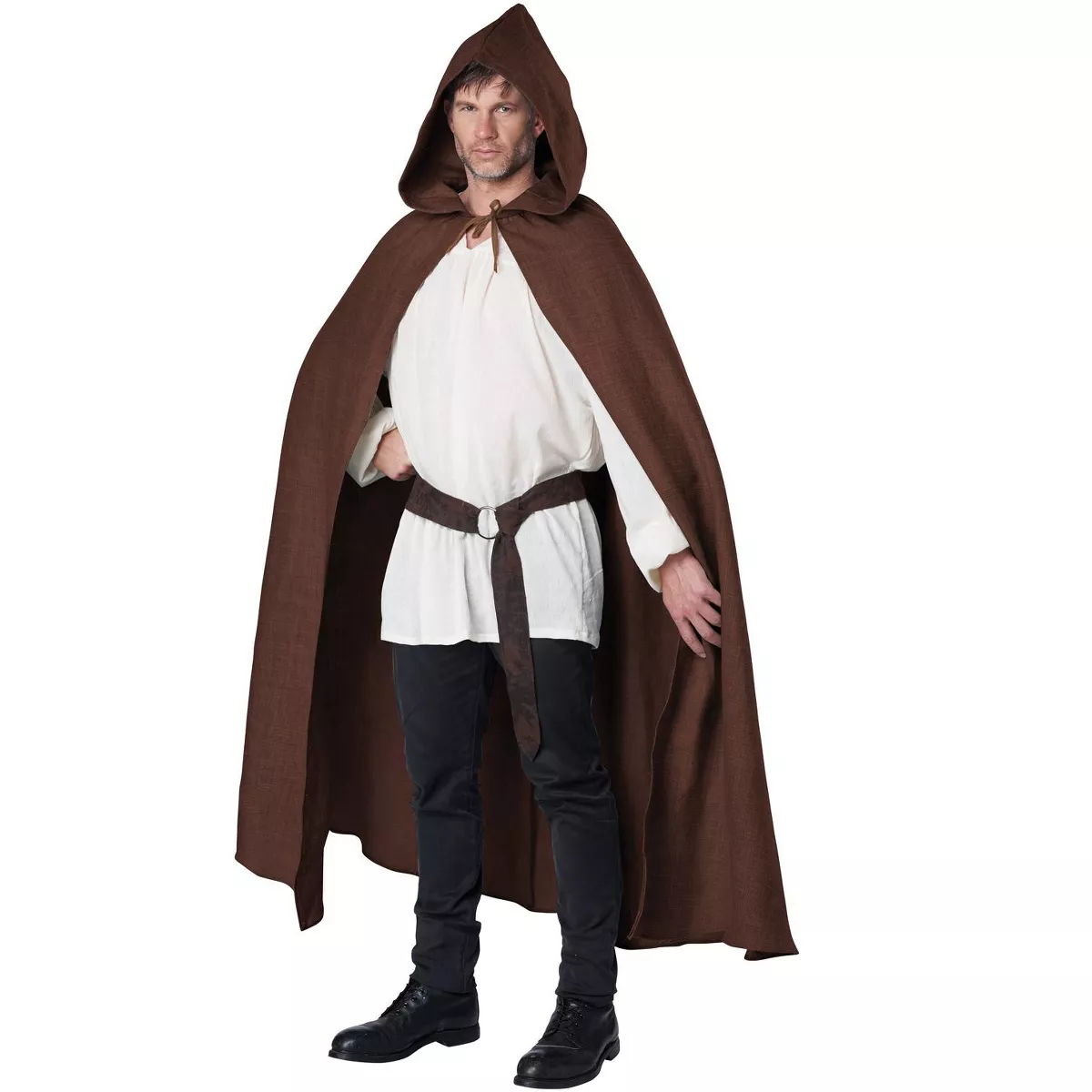Hooded Cloak, Brown, Adult - Image 3