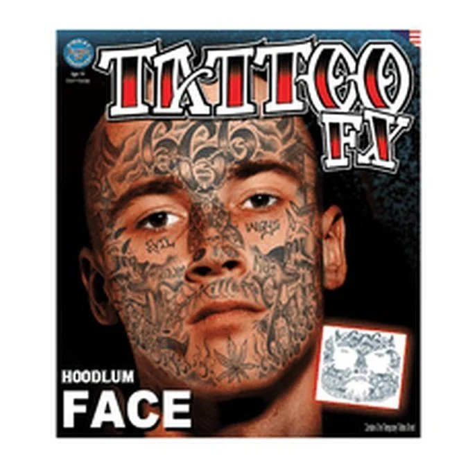 Hoodlum Full Face Temporary Tattoo