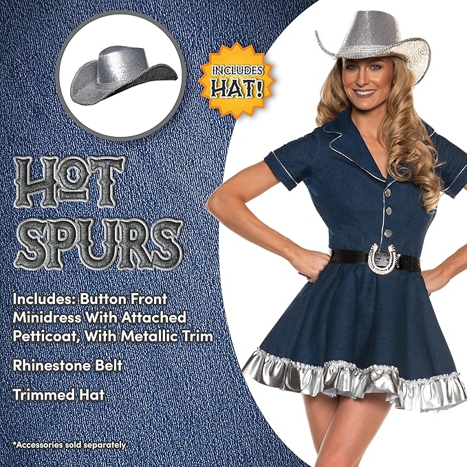 Hot Spurs Cowgirl Womens Costume - Image 2