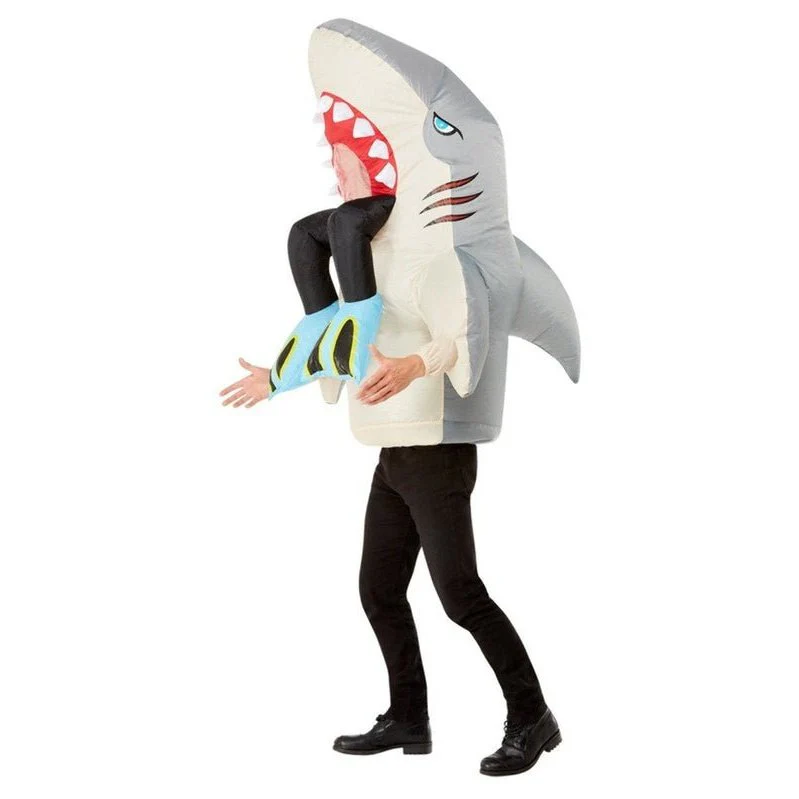 Inflatable Shark & Diver Costume, Grey - Image 3
