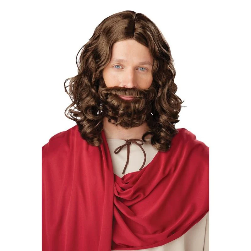 Jesus Wig & Beard / Adult Dark Brown