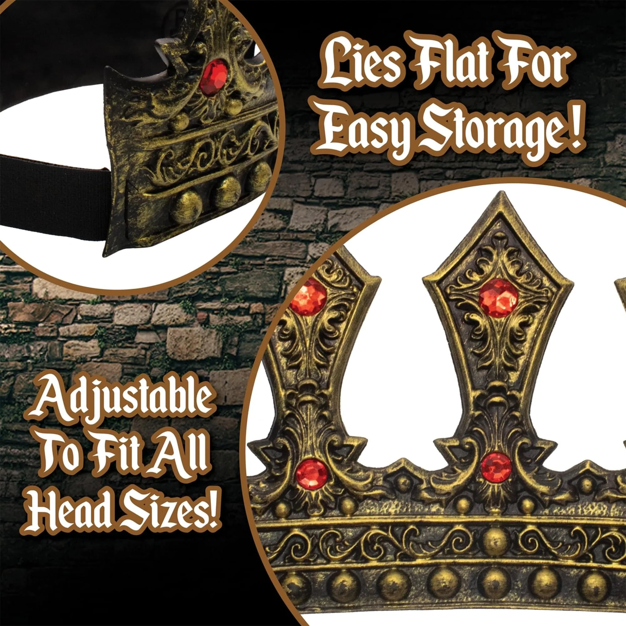 King's Bronze Adjustable Foam Crown, Adult - Image 2