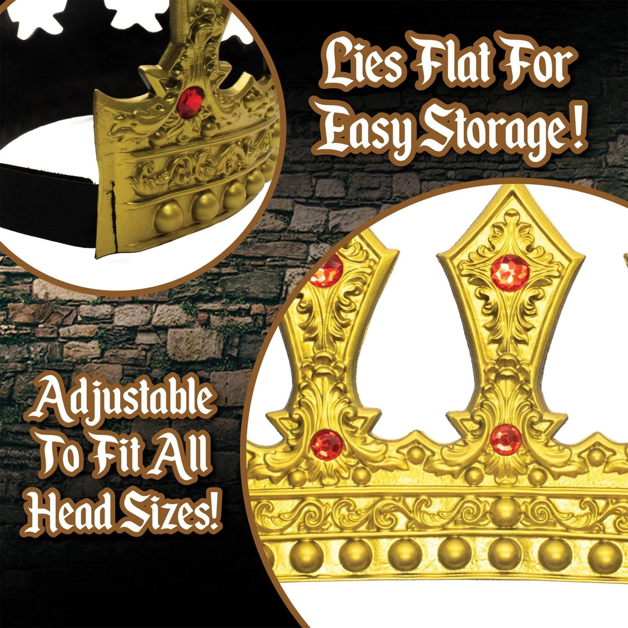 King's Gold Adjustable Foam Crown, Adult - Image 2