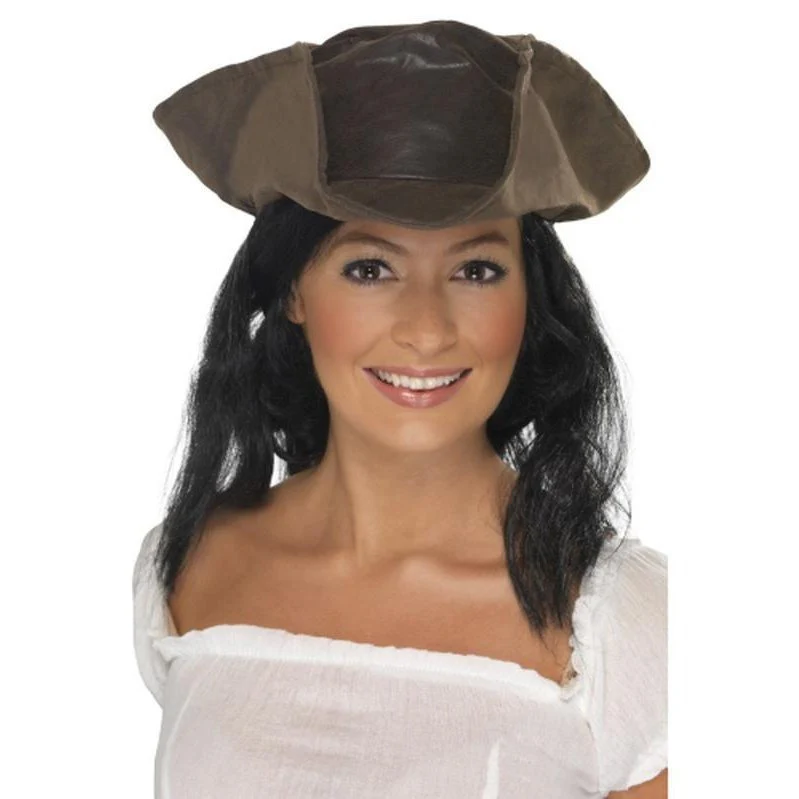 Leather Look Pirate Hat