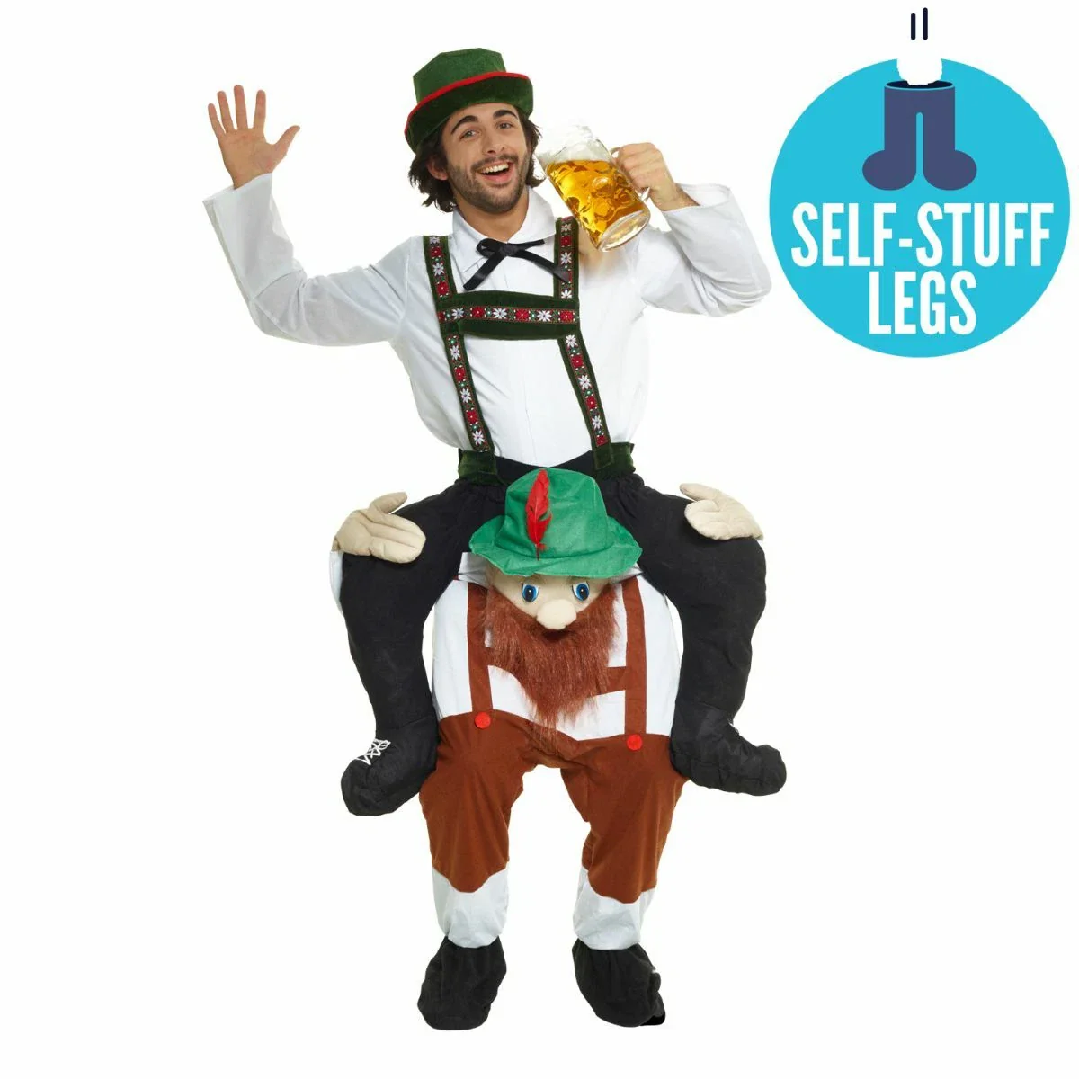 Lederhosen Beer Man Piggyback Oktoberfest Ride Costume - Image 3