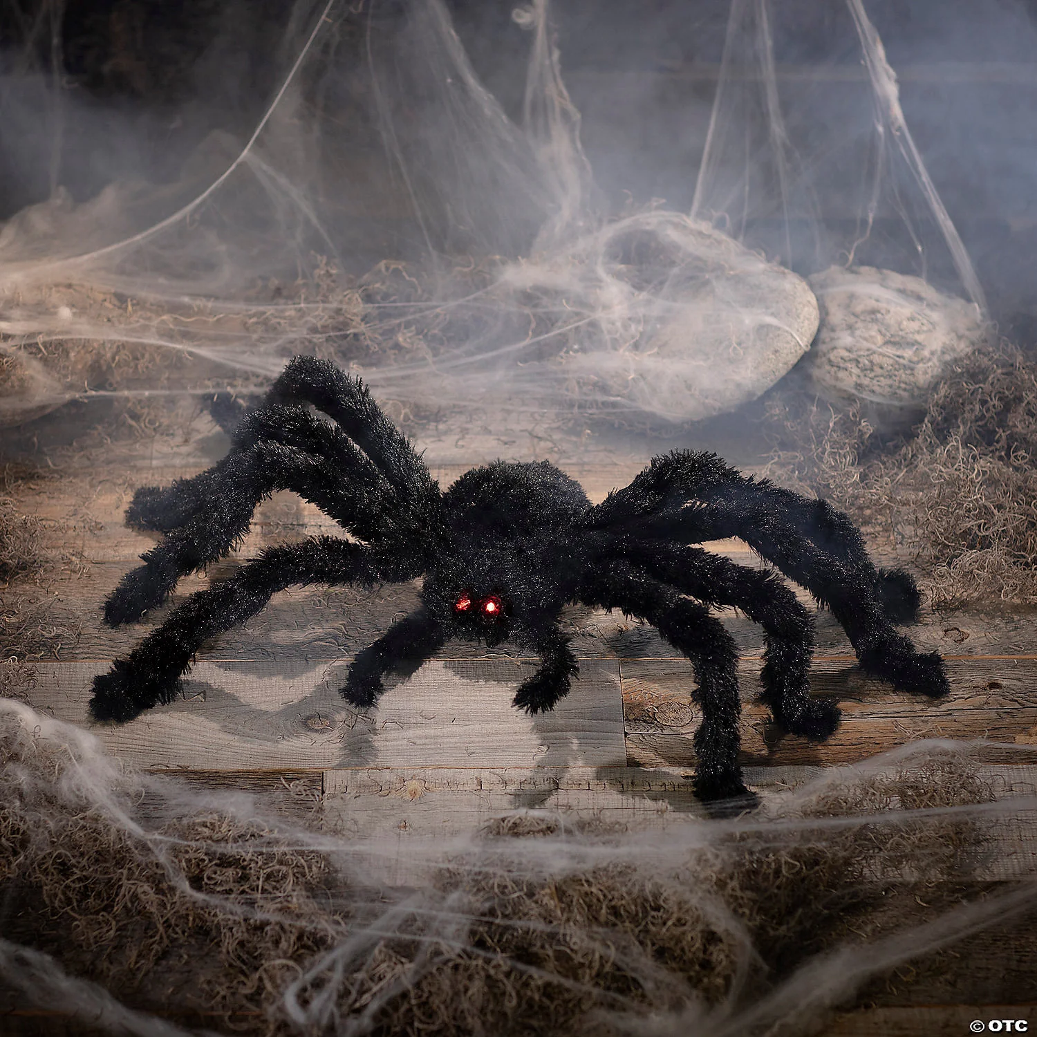 Light-Up Walking Fuzzy Spider Animated Prop