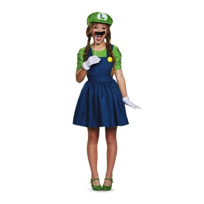 Luigi Skirt Version Adult Costume - Image 2