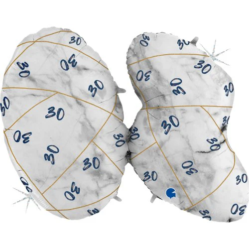 Marble 30 Giant Number Foil Balloon Set 109cm - Image 2