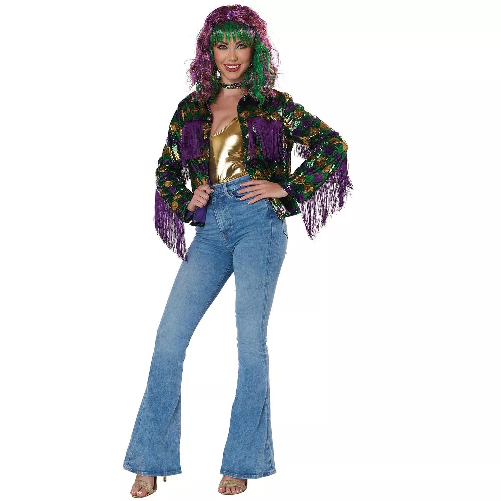 Mardi Gras Fringe Jacket Adult Costume
