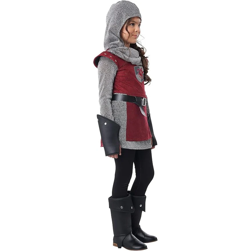 Medieval Knight Warrior Girls Costume - Image 2