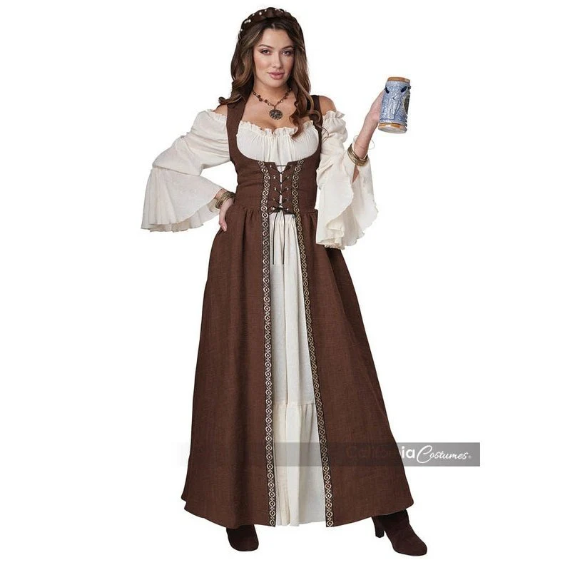 Brown Medieval Overdress Adult Costume - Image 2
