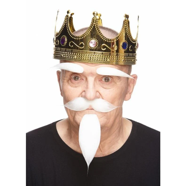 Medieval White Beard, Moustache And Eyebrows