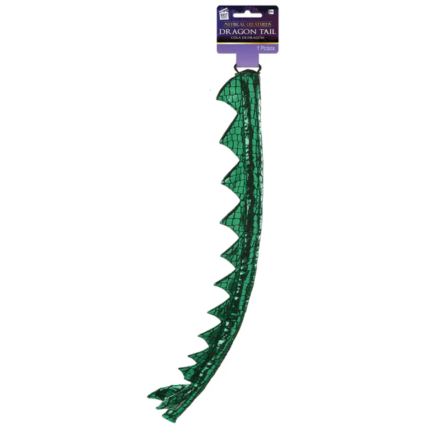 Metallic Green Dragon Tail with Spikes