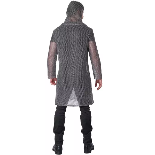 Metallic Knit Chainmail Tunic and Cowl Adult Costume - Image 2
