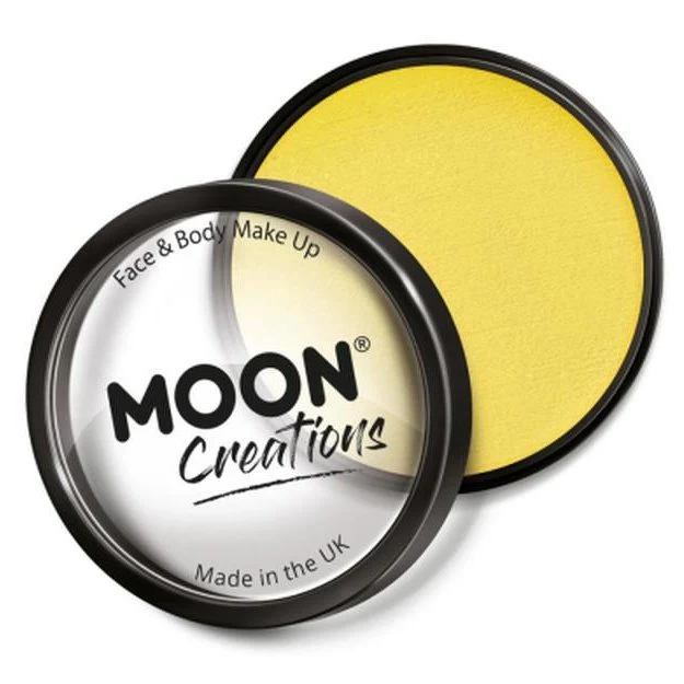 Moon Creations Pro Face Paint Cake Pot, Bright Yellow