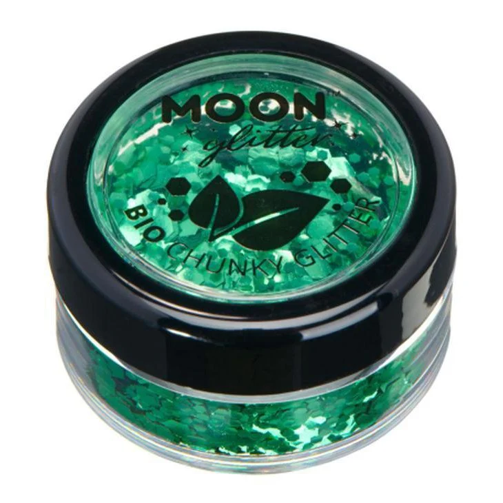 Moon Glitter Bio Chunky Glitter, Green - Image 2