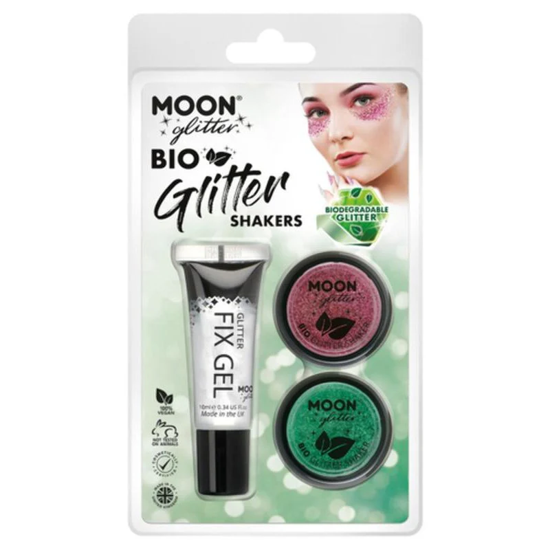 Moon Glitter Bio Glitter Shakers, Pink, Green
