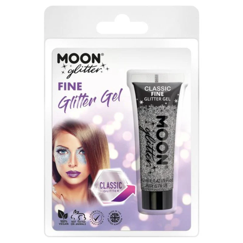 Moon Glitter Classic Fine Gliter Gel, Silver - Image 2