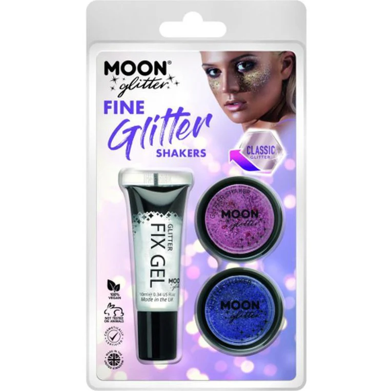 Moon Glitter Classic Fine Glitter Shakers, Pink, Purple