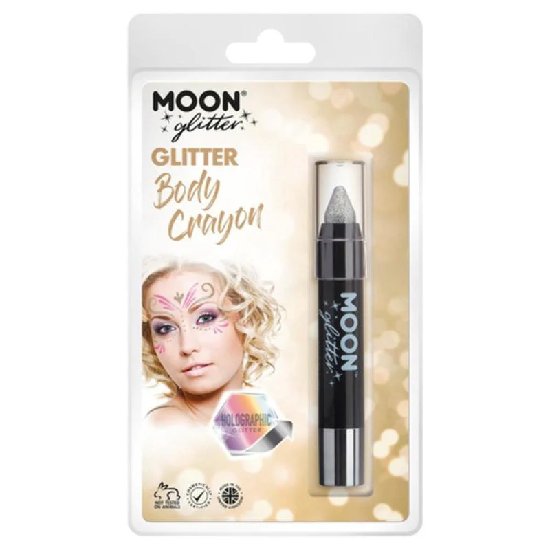 Moon Glitter Holographic Body Crayons, Silver - Image 3