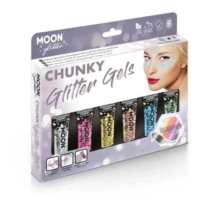 Moon Glitter Holographic Chunky Glitter Gel, Assorted