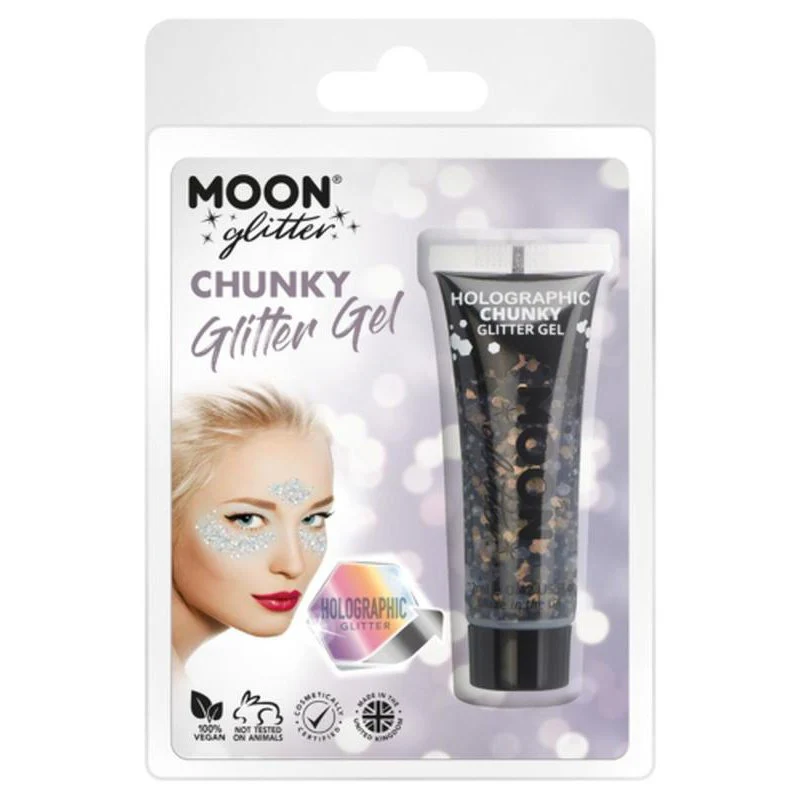 Moon Glitter Holographic Chunky Glitter Gel, Black - Image 2