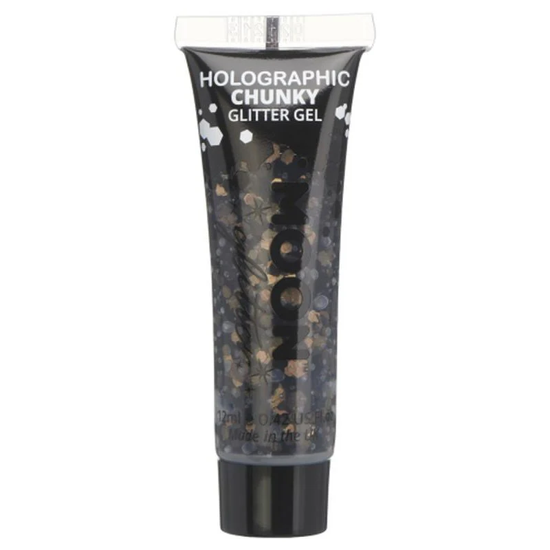 Moon Glitter Holographic Chunky Glitter Gel, Black - Image 3