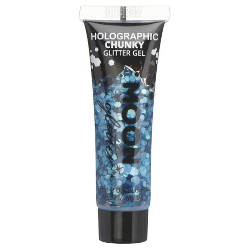 Moon Glitter Holographic Chunky Glitter Gel, Blue - Image 3