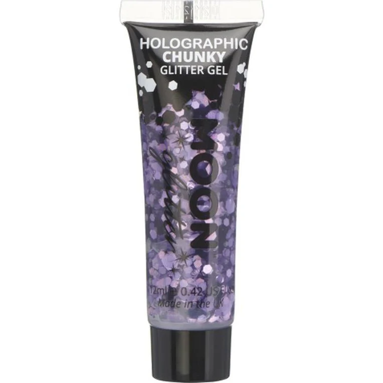 Moon Glitter Holographic Chunky Glitter Gel, Purple - Image 2