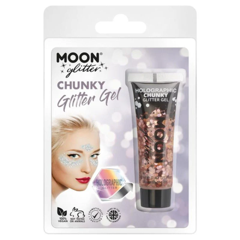Moon Glitter Holographic Chunky Glitter Gel, Rose Gold - Image 2