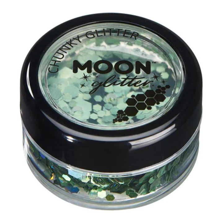 Moon Glitter Holographic Chunky Glitter, Green - Image 2