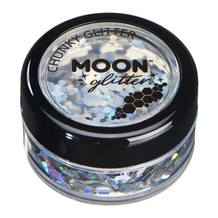Moon Glitter Holographic Chunky Glitter, Silver - Image 2