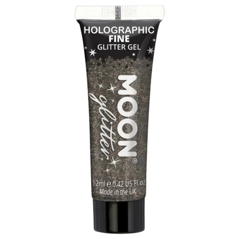 Moon Glitter Holographic Fine Glitter Gel, Black - Image 2