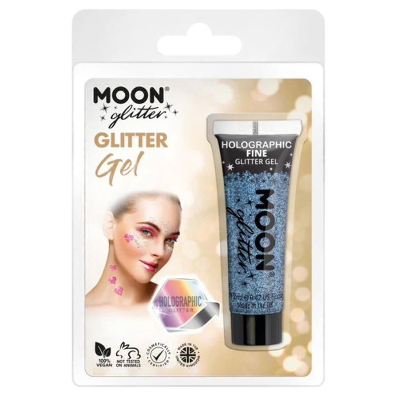 Moon Glitter Holographic Fine Glitter Gel, Blue - Image 3