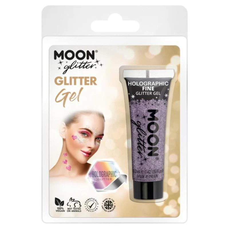 Moon Glitter Holographic Fine Glitter Gel, Purple - Image 3