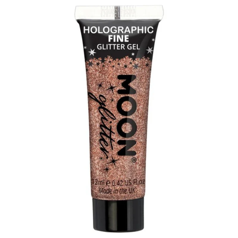 Moon Glitter Holographic Fine Glitter Gel, Rose Gold - Image 2