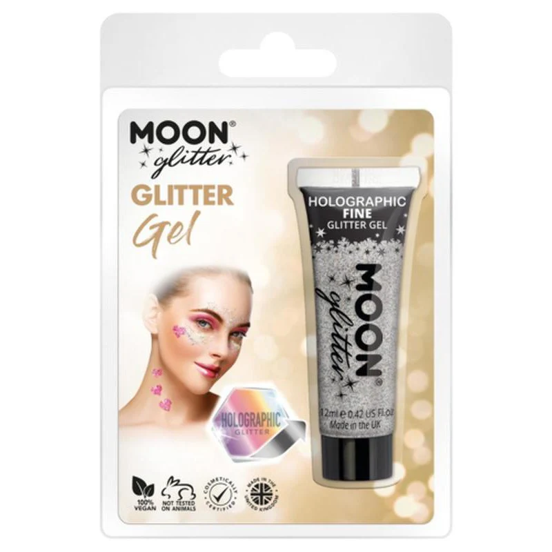 Moon Glitter Holographic Fine Glitter Gel, Silver - Image 2