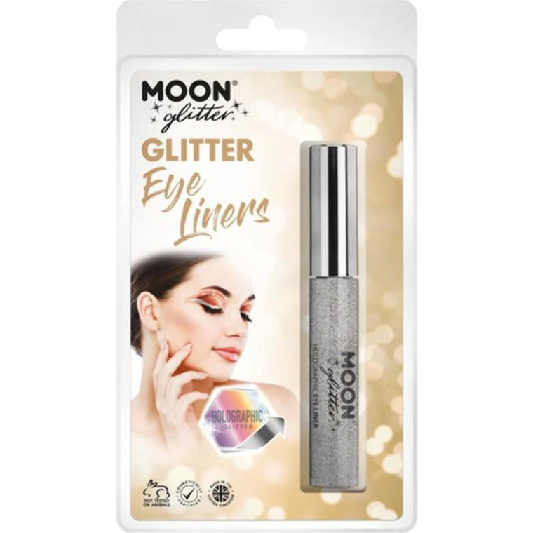 Moon Glitter Holographic Glitter Eye Liner, Silver - Image 3