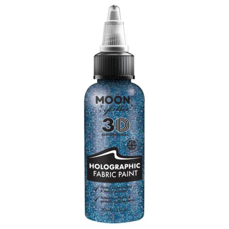 Moon Glitter Holographic Glitter Fabric Paint, Blue - Image 2