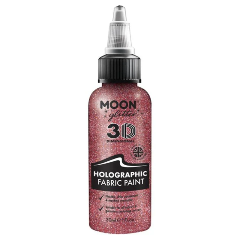 Moon Glitter Holographic Glitter Fabric Paint, Pink - Image 2