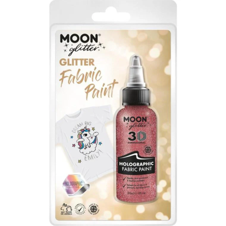 Moon Glitter Holographic Glitter Fabric Paint, Pink - Image 3
