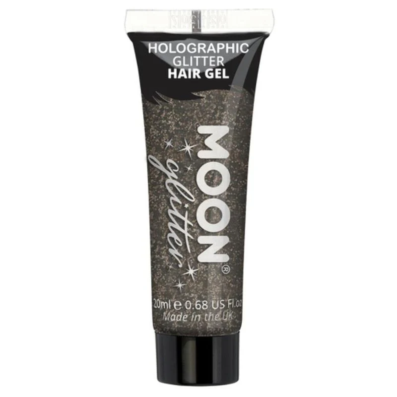 Moon Glitter Holographic Glitter Hair Gel, Black - Image 2