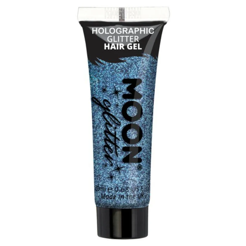 Moon Glitter Holographic Glitter Hair Gel, Blue - Image 2
