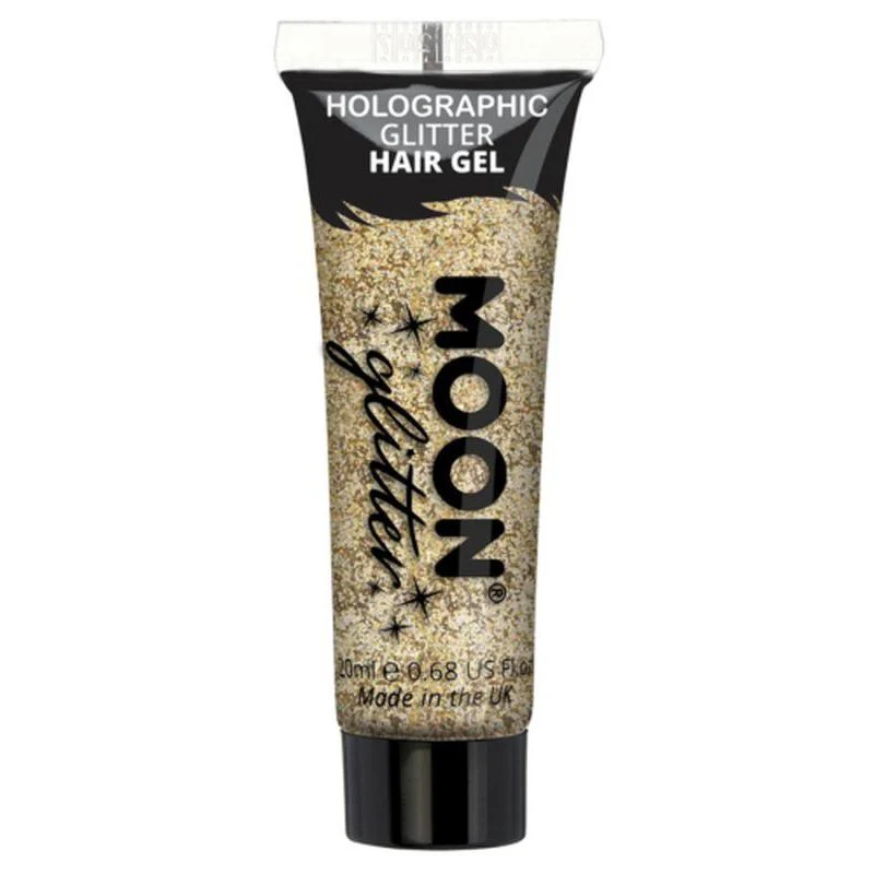 Moon Glitter Holographic Glitter Hair Gel, Gold - Image 2