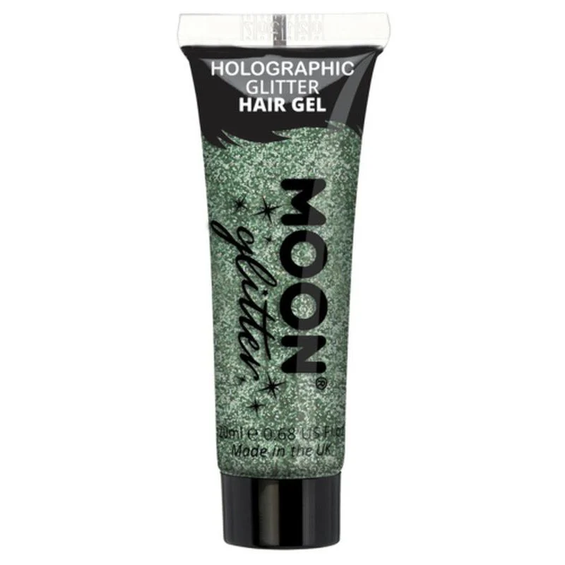 Moon Glitter Holographic Glitter Hair Gel, Green - Image 2