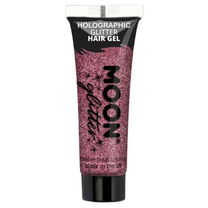 Moon Glitter Holographic Glitter Hair Gel, Pink - Image 2