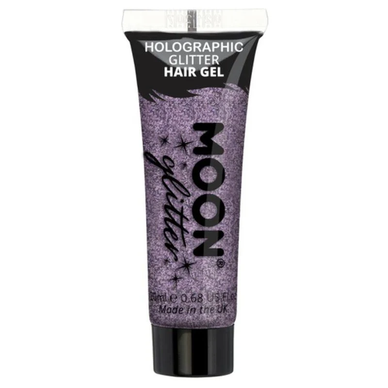 Moon Glitter Holographic Glitter Hair Gel, Purple - Image 2